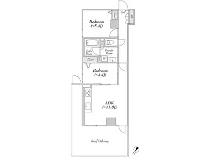 ルミーク文京千石(2LDK/5階)の間取り写真