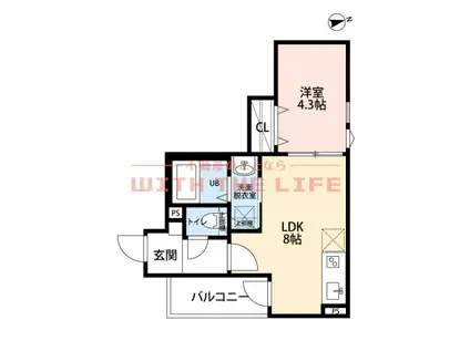 CHERIM試験場前(1LDK/2階)の間取り写真