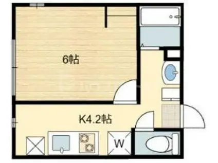 カシータ松戸(1K/3階)の間取り写真