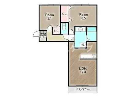 上毛電鉄 三俣駅 徒歩18分 3階建 築1年(2LDK/1階)の間取り写真