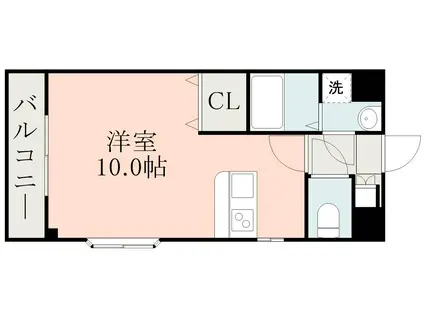 ヒルサイドガーデンII(ワンルーム/2階)の間取り写真