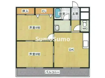 メゾンドソレイユ(2DK/3階)の間取り写真