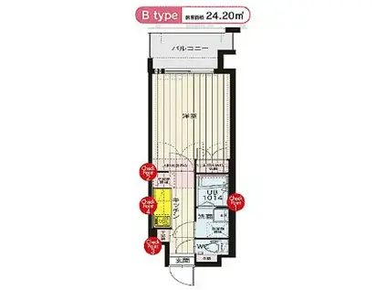 NO.87 MARIAGE STATION(1K/2階)の間取り写真
