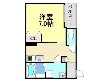 LECOCON半田VI(1K/1階)の間取り写真