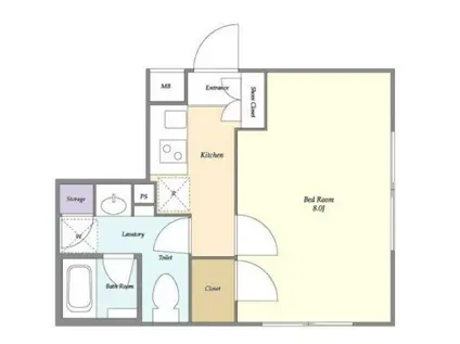 コンポジット中目黒(1K/4階)の間取り写真