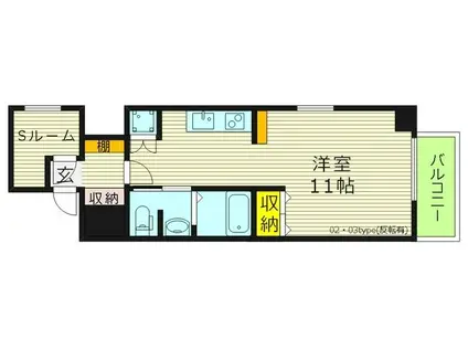 マリス京橋WING(ワンルーム/2階)の間取り写真