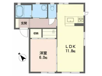 シャーメゾン中沢A棟(1LDK/1階)の間取り写真