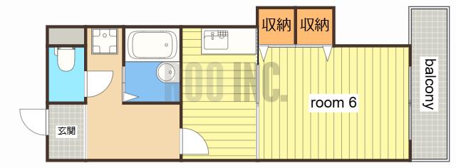 MISTRAL岡田(1K/2階)の間取り写真