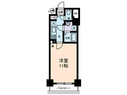 セザールスカイタワー銀座東(1K/6階)の間取り写真
