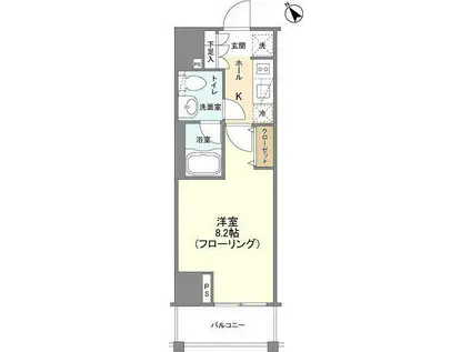 CASA SPLENDIDO 麻布仙台坂 カーサスプレンディッド麻布仙(1K/2階)の間取り写真