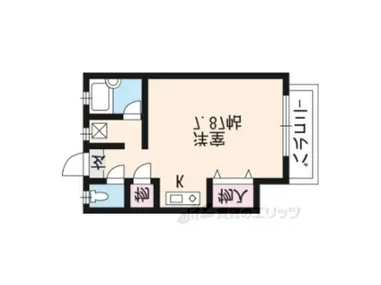 メゾン岩佐(1K/2階)の間取り写真