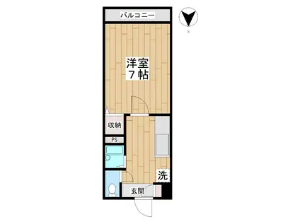 都営三田線 西台駅 徒歩9分 3階建 築23年(1K/1階)の間取り写真
