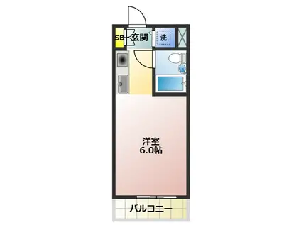 TOP南越谷(ワンルーム/1階)の間取り写真