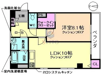 K-FLAT(1LDK/2階)の間取り写真