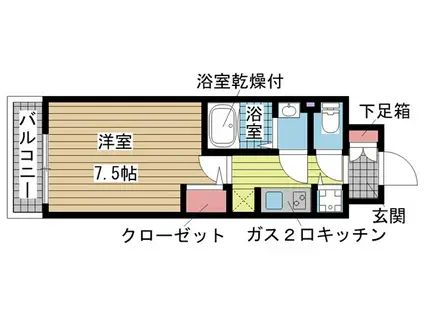 サムティ神戸BENIR(1K/6階)の間取り写真