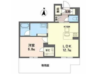 和の杜 江坂(1LDK/1階)の間取り写真