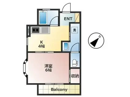 マヤハイム(1K/3階)の間取り写真