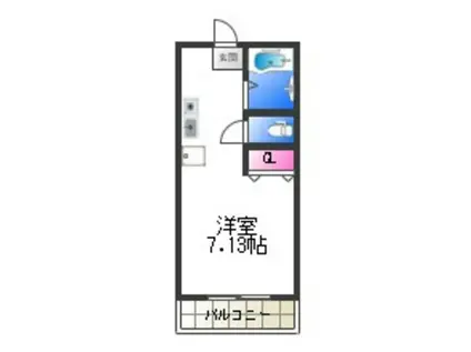 エクセルガーデン堺A(1K/1階)の間取り写真