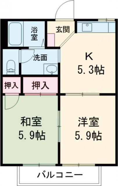 アーバンライフA(2K/1階)の間取り写真