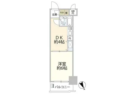ライオンズマンション板橋(1DK/7階)の間取り写真