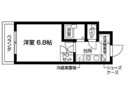 ジェイズ鷹番(1K/1階)の間取り写真