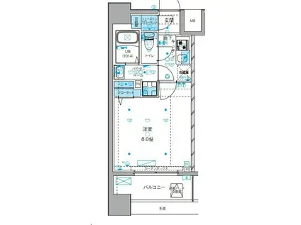 GENOVIA大島駅SKYGARDEN(1K/9階)の間取り写真