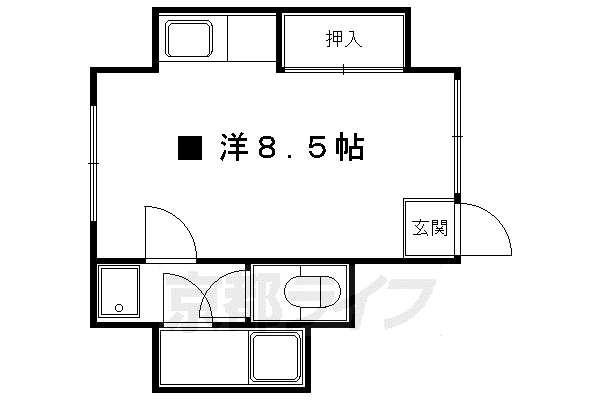 ベルローゼ(ワンルーム/2階)の間取り写真