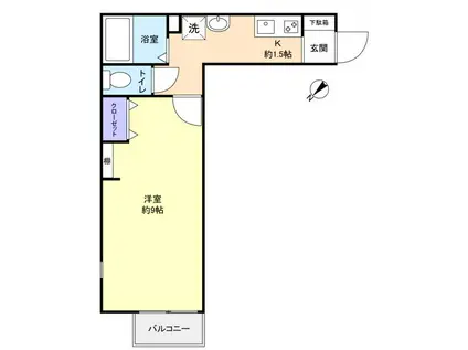 ナーセレ緑が丘(1K/1階)の間取り写真