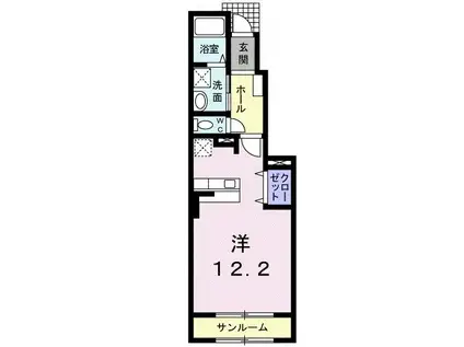 グリーンフィールズN・アネック(ワンルーム/1階)の間取り写真