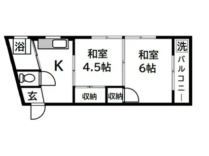 久保田ビル(2K/3階)の間取り写真