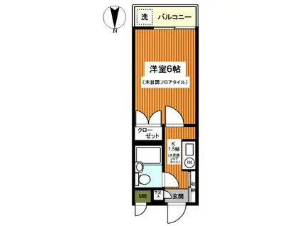 リエス横浜本郷台(1K/1階)の間取り写真