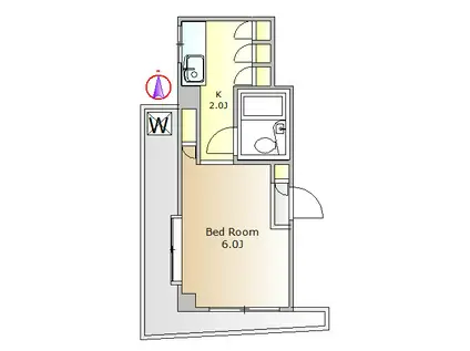 岩田ビル(1K/3階)の間取り写真