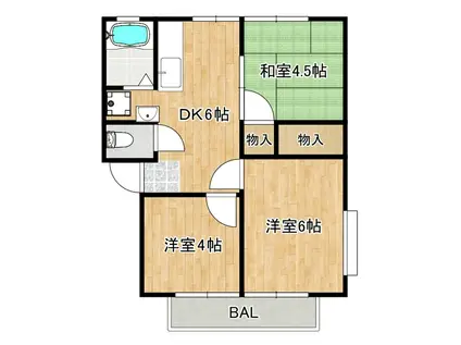 ハイツカミオ(3DK/2階)の間取り写真