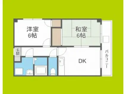 Mプラザ城東参番館(2DK/4階)の間取り写真