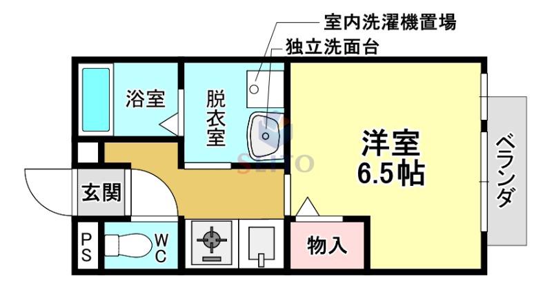 サマーコート(1K/1階)の間取り写真