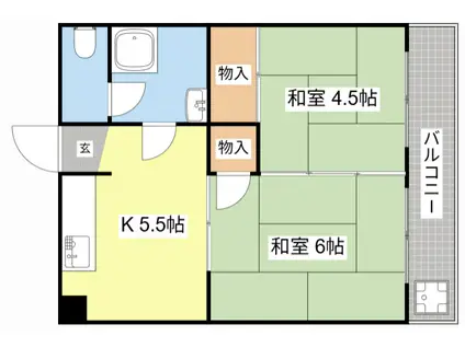 ハイツ水野(2K/1階)の間取り写真