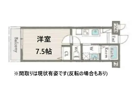 AILE岡場II(1K/2階)の間取り写真