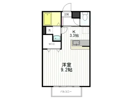 グレースK.M(1K/1階)の間取り写真