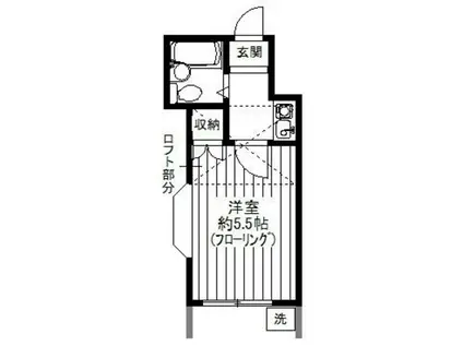 レオパレス洗足池(1K/1階)の間取り写真