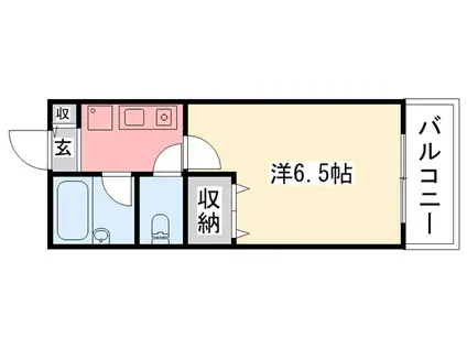 コンフォート甲子園(1K/2階)の間取り写真