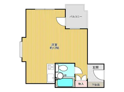 ニューハイツ幸町(ワンルーム/2階)の間取り写真