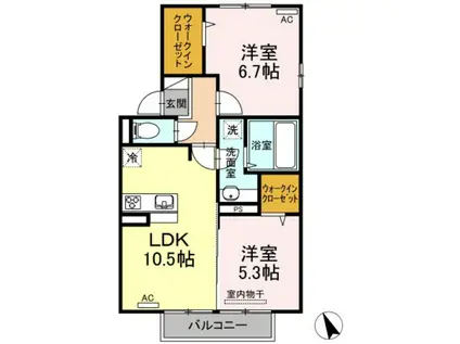 ARIETTA(2LDK/1階)の間取り写真