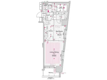グランド・ガーラ横浜新子安(1LDK/5階)の間取り写真