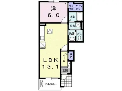 レグメスIII(1LDK/1階)の間取り写真