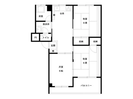 居鶴コーポ(3DK/3階)の間取り写真