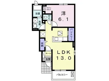 グランドソレーユ(1LDK/1階)の間取り写真