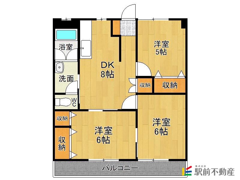 天神ビル(3DK/5階)の間取り写真