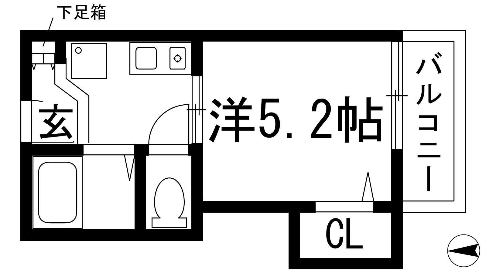ハイツ812(1K/2階)の間取り写真
