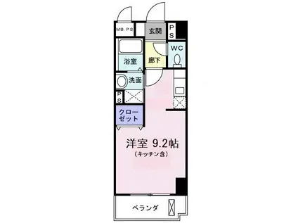 カーサ ヴェンティ(ワンルーム/2階)の間取り写真