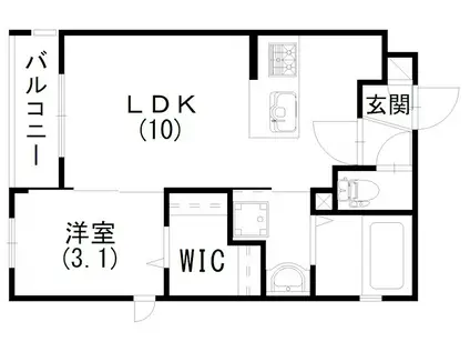 SAINT NAZARETH(1LDK/1階)の間取り写真